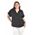 thumbnail image 1 of Blusa casual manga corta Roman Fashion /Tallas Extras, 5112 (Negro) negro 42, 1 of 6