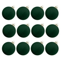 KOYPTL 12Pcs 2.36In Velvet Christmas Ball Ornaments Set,Shatterproof Flocked Christmas Tree Porch Lawn Yard Ornaments Hanging Assortment for Xmas Tree Holiday Party Home Decor