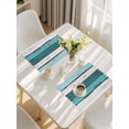 thumbnail image 5 of Turquoise Teal Placemats Set of 12, Farmhouse Retro Ombre Wooden Grain Placemats for Dining Table, Place Mats for Kitchen Tabletop, Waterproof Wipeable Dining Table Mats Set, 5 of 9