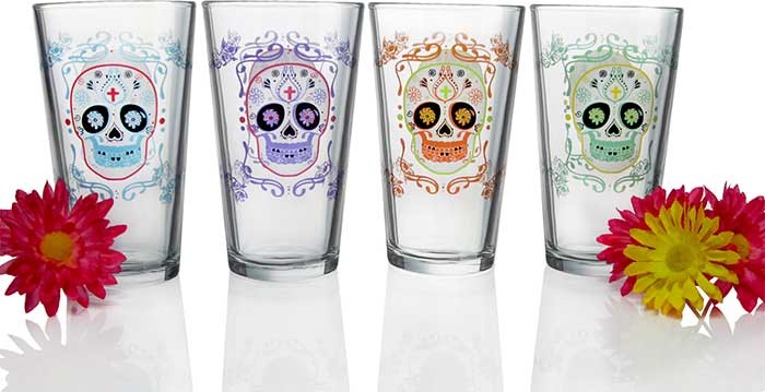 luminarc sugar skull glasses