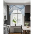 thumbnail image 4 of Marble Blue Kitchen Swag Valances for Windows, Modern Abstract Ink Painting Luxury Swag Valances Curtains for Living Room, Rod Pocket Window Treatments for Bathroom, Bedroom, Cafe, 56"x36", 4 of 6