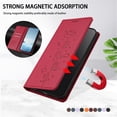 thumbnail image 5 of Leather For Google Pixel 10 Pro XL / Pixel 9 Pro XL, RFID Blocking Protection, Playful Cats Embossed Flip Wallet Leather Case With Card Holder Magnetic Closure  Phone Cases Cover,Red, 5 of 7
