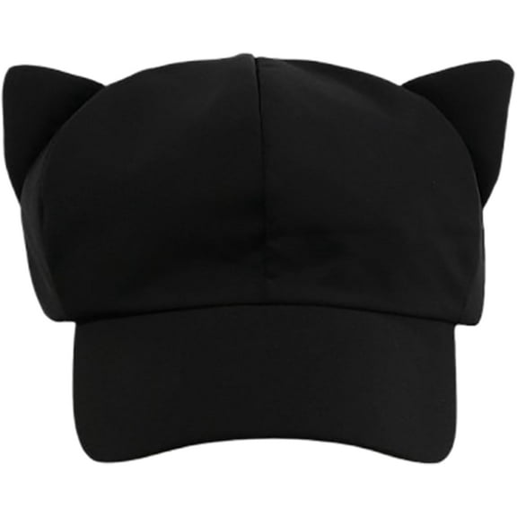 Baseball Cap Cute Cat Ears Beanie,Cat Ears Baseball Hat Caps,Newsboy Hat Trucker Hat Y2k Hats Funny Hats for Women Men Black