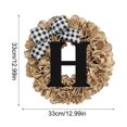 thumbnail image 3 of Personalized Surname Door Knocker Wreath – All-Season Farmhouse Welcome Sign With Custom Letter & Burlap Bow For Porch, Wall, Or Mantel Decor, 3 of 3