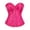 Hot Pink, variant on Womens Corset Top Bustier,Front Zipper,No ,Steel Boned Waist Cincher Lace Up Back Bodysuit for Party Prom Evening Wear