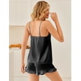 thumbnail image 4 of Ekouaer Satin Pajama Set Women Lingerie Pjs Camisole Top and Shorts with Ruffle Sleepwear, 4 of 6