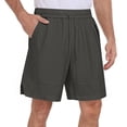 thumbnail image 5 of Havenre Mens Linen Shorts Casual Drawstring Elastic Waist Lightweight Breathable Bermuda Summer Beach Vacation Short Pant with Multi-Pockets Dark Gray XXL, 5 of 10