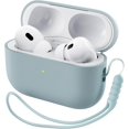thumbnail image 1 of Yanonmyfd Funda Silicona para AirPods Pro 2 (2022/2023), Estuche de Silicona Líquida para AirPods Pro 2.ª con Cordón, LED Frontal Visible y Compatible con USB-L/USB-C - Negro,Verde Neblina, 1 of 27