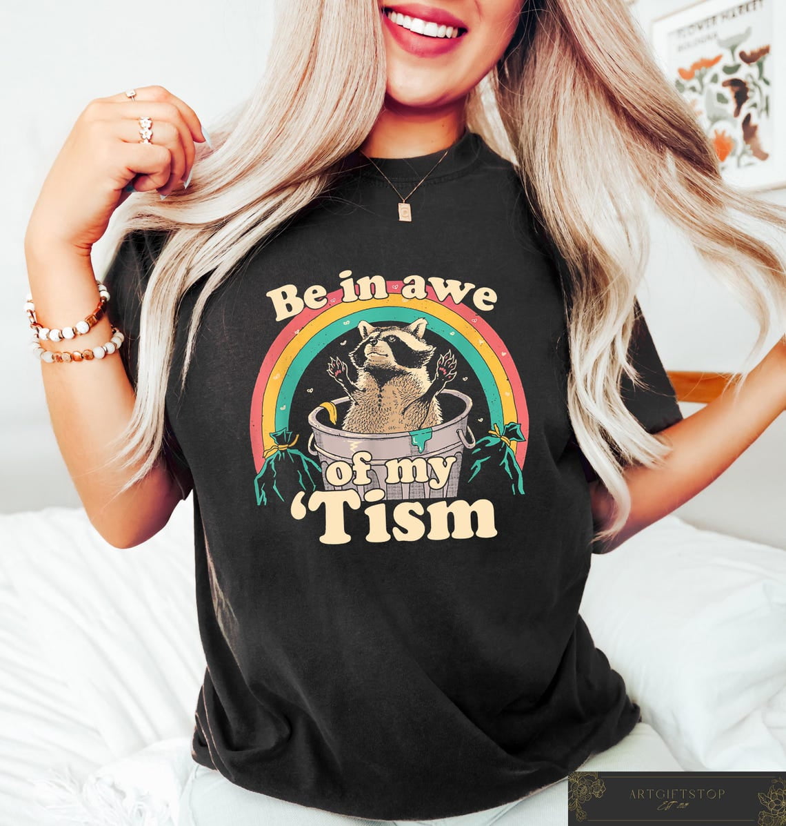 Be In Awe Of My 'Tism Funny T-shirt, Funny Mom Autism Sweatshirt, Meme Autistic Opossum Shirt, Autism Awareness Gift, Funny Meme Crewneck