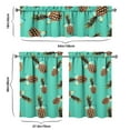 thumbnail image 5 of Golden Pineapple Pattern Kitchen Curtains Tier and Valance Set, Hawaiian Tropical Fruit Print Drapes, Sunshine Summer Aesthetic Curtains for Kitchen or Breakfast Nook, 5 of 5