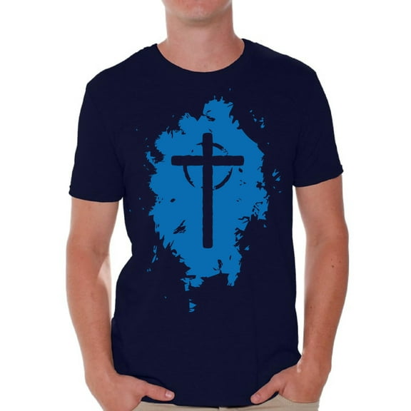 Awkward Styles Cross Shirt for Men Christian Mens Shirts Christian Cross Clothes for Men Jesus Christ is the Lord Christian Cross Birthday Gifts Jesus Shirts Jesus Clothing Cross Mens Shirt