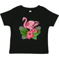 thumbnail image 3 of Inktastic Flamingo with Tropical Flowers Boys or Girls Baby T-Shirt, 3 of 5