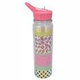 thumbnail image 1 of Botella para agua Valtari 550 ml con popote flip-up diseño de figuras color rosa, 1 of 3