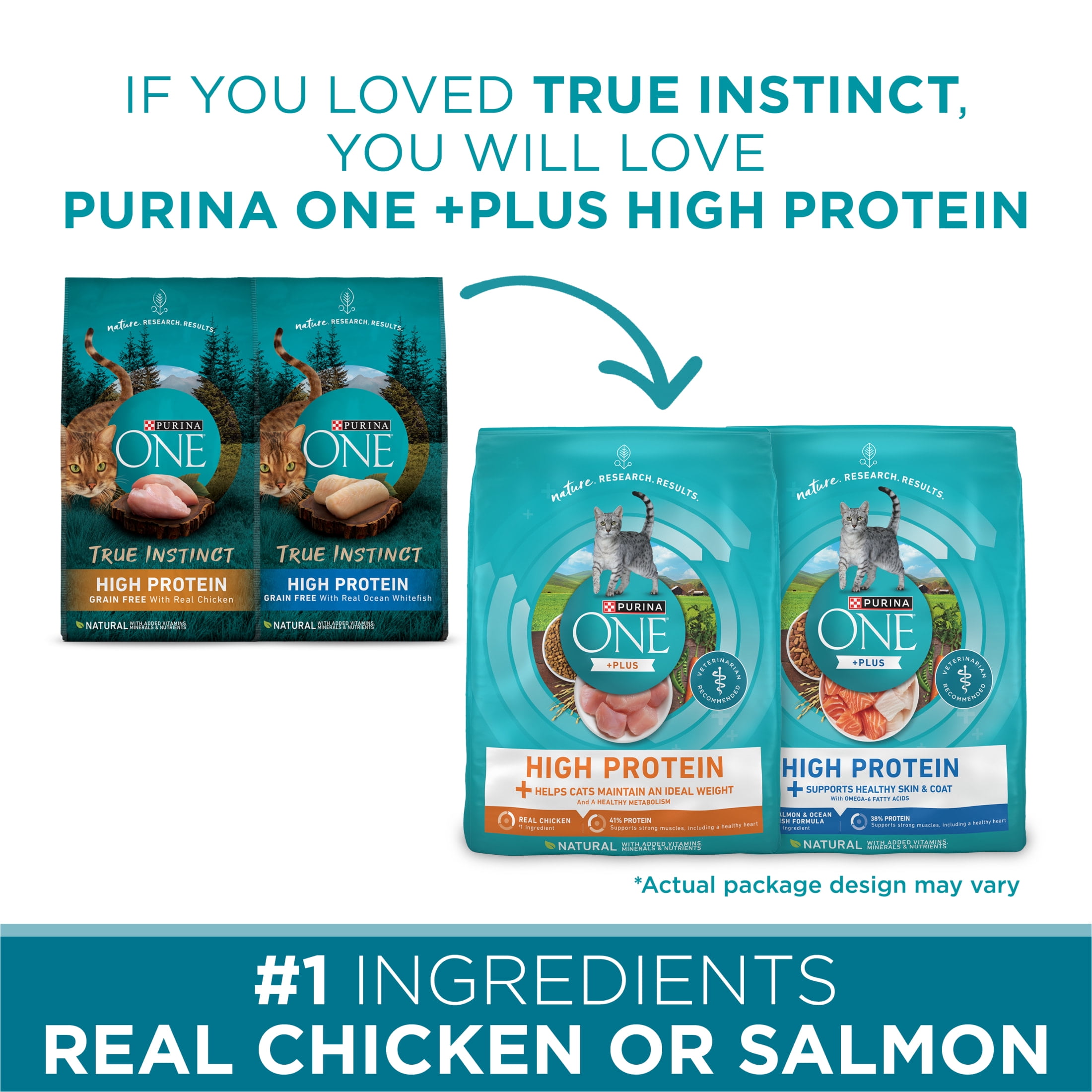 Purina ONE True Instinct, High ProteinDry Cat Food, Ocean Whitefish, 6.3 lb Bag