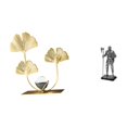 thumbnail image 1 of Conjunto de figuras de metal con flores y hojas, escultura de caballero de resina de hierro, coleccionable, para estantería, mesa, armario, decoración, 1 of 8