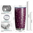 thumbnail image 6 of 20oz Tumblers Purple Christmas Star Pattern Stainless Steel Vacuum Insulated Double Wall Travel Tumbler Cups Mug with Lid and Straw,Cleaning Brush for Cold & Hot Drinks, 6 of 7