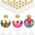 thumbnail image 1 of Layhit 24 Piezas Botellas Esféricas de Plástico Botellas Redondas de Bola de 3.4 Onzas Tarro de Arena con 5 Embudos Recipiente Decorativo para Dulces para San Valentín,Cumpleaños(Oro,Tapa de Aluminio), 1 of 3