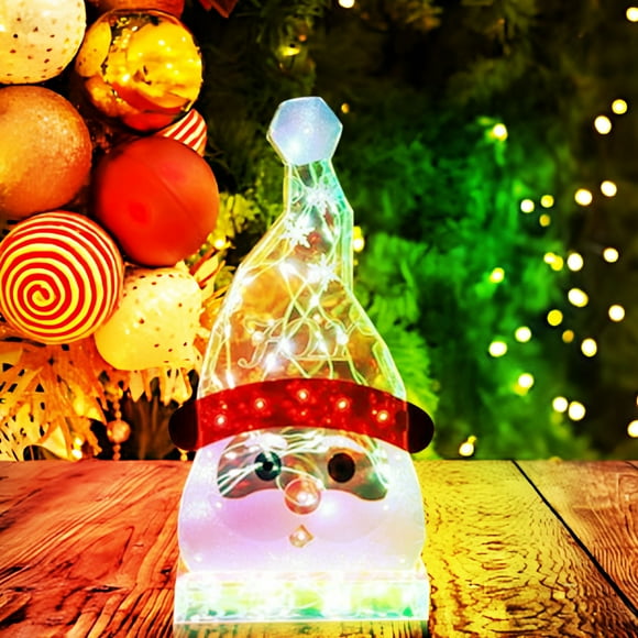 Rengui Flat Santa Claus Decoration, Colorful Holographic Holiday Decor, Lightweight Glitter Christmas Ornament, Versatile Window, Mantel, Desktop Display, Perfect Gift for Family, 1 Piece Flat Santa
