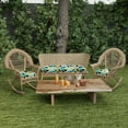 thumbnail image 2 of Jordan Manufacturing 44" x 18" Beachcrest Caviar Black Floral Rectangular Tufted Contoured Outdoor Wicker Settee Bench Cushion, 2 of 13