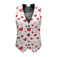 thumbnail image 5 of ZTKWD Mens Suits Vest Valentines Heart Print Pattern Button Down Blazer Fashion Lightweight Slim Casual Suit Jacket, 5 of 5