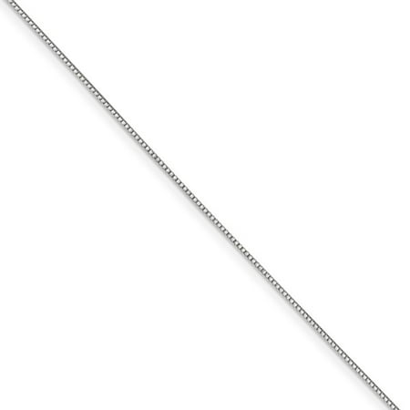 Jade White Gold Necklace - 0.7mm, 14k White Gold, Box Chain Necklace, 18 Inch