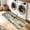 Dark Wood Grain, variant on Washable Laundry Room Rug, 20" X 47" Non Slip Soft Low-Pile Farmhouse Laundry Decor Area Rug, Black Plaid