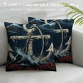 thumbnail image 3 of Nawypu  Nautical Throw Pillow Cover Ocean Spirit Anchor Quote  Decorative Pillow Case  Standard Square Cushion Cover for Sofa Bedroom Men Women Navy Blue White Red, 3 of 5