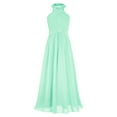 thumbnail image 3 of RUNQHUI Robe en Chiffon pour Fille de Fleurs Sans Manches à Sequins Robe de Demoiselle d'Honneur de Mariage Robe de Concours Vert Menthe 16, 3 of 6
