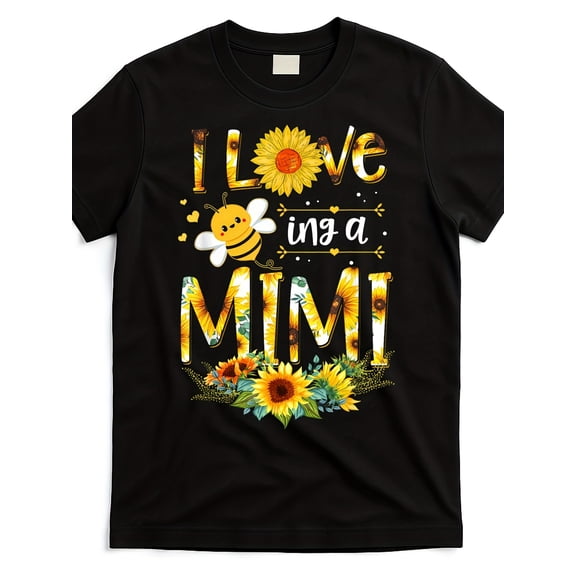 Sunflower Bee I Love Being A Mimi T-Shirt Cute Floral Grandmother Gift Tee For Women Retro Casual Short Sleeve Apparel