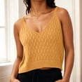 thumbnail image 2 of OSOLU Crochet Tank Tops For Women Hollow Out Sleeveless V Neck Lightweight Relaxed Fit Solid Color Crop Top Summer Beach Outfits, 2 of 4