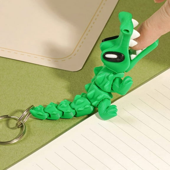 Poseable Action Figure Keychain Cute Creative 3D Printed Crocodile Keychain Unique Backpack Decoration Accessories Gifts