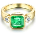 thumbnail image 2 of Natural Green Emerald Diamonds Rings Engagement Wedding Band for Women Promotion, 2 of 3