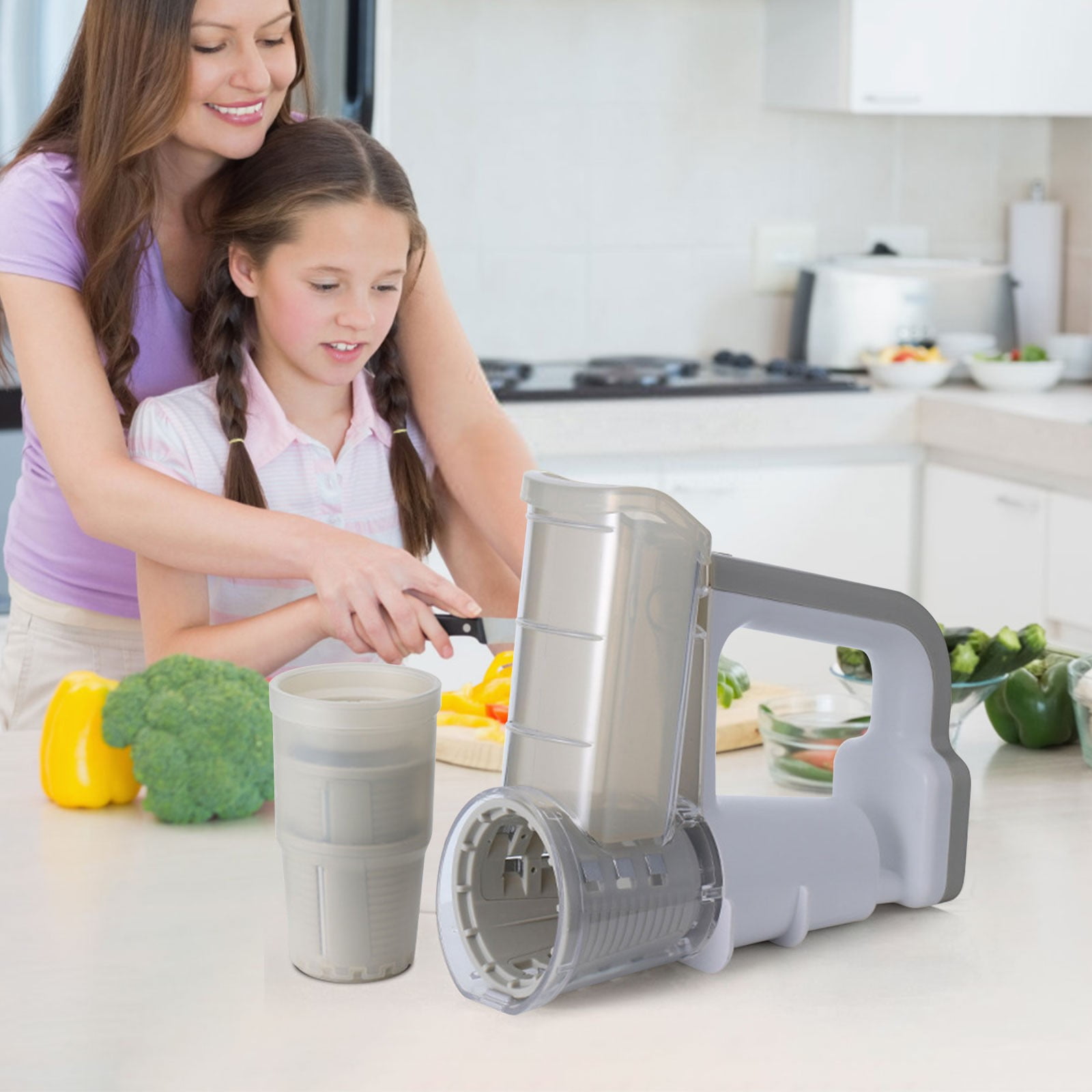 Electric Vegetable Chopper, Multi-Functional Electric Vegetable Cutter Drum Cheese Slicing Shredding, Vegetable Slicer Food Processor, Veggie Food Cutter, Vegetable Cutter Shaved Ice Kitchen Gadget