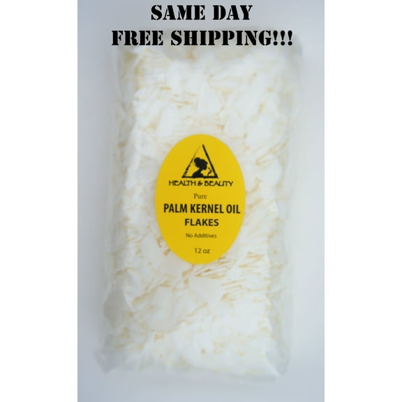PALM KERNEL OIL FLAKES PURE NATURAL FOR SOAPS COSMETICS 12 OZ