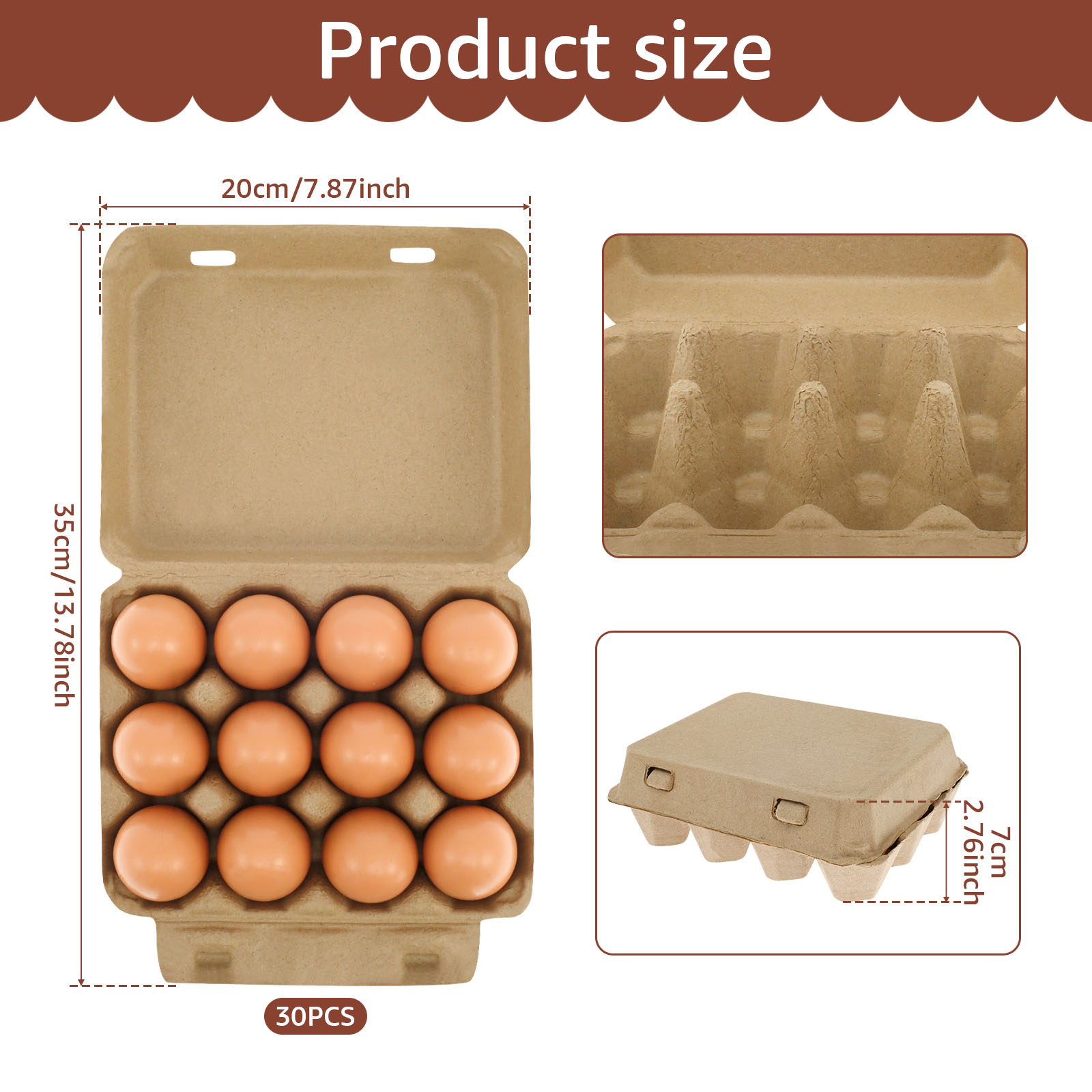 Wekvgz Egg Cartons Paper Pulp Empty Egg Cartons 3x4 Style Reusable Cardboard Egg Cartons Multipurpose Egg Carton Trays for Home Kitchen Fresh Duck Eggs Storage
