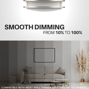 DYMOND 10 LED Ceiling Light Flush Mount Adjustable Color Temperature Dimmable Brushed Nickel Double Ring