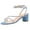 Blue, variant on FSJ Women Chic Round Open Toe Strappy Sandals Chunky Block Heel Cross Strap Studded Rhinestones Pumps Party Date Work Shoes Size 5.5 Nude