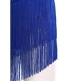 thumbnail image 7 of inlzdz Women's Dance Skirt Elastic Waistband Tiered Tassels Skirts for Latin Salsa Competition Blue L, 7 of 7