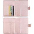 thumbnail image 2 of Funda de cuero para pasaporte, billetera de viaje con bloqueo RFID para pasaporte/tarjeta de crédito/boleto aéreo(rosa claro), 2 of 5