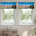 thumbnail image 2 of LALILO Kitchen Curtain Valance Watercolor Bird Feathers Rod Pocket Window Curtain 52"x 18" Set of 2, 2 of 7