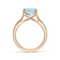 thumbnail image 2 of ANGARA Natural Solitaire Cushion 2.7 ct Aquamarine Split Shank Engagement Ring in 14K Rose Gold for Women (Size-9mm) | March Birthstone, Anniversary, Jewelry Gift for Women | Natural Aquamarine Ring, 2 of 9