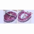 thumbnail image 3 of BH-JJSMGS Lace Decoration Toilet Ring Covers Soft Velvet Toilet Pad Home Three-Piece Set Dust-Proof Toilet Tank Cover, 3 of 5