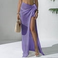 thumbnail image 5 of AGWOLF Cover Ups for Swimwear Women Beach Sarong Wrap Crochet Hollow Out Swimsuits Coverup for Women Summer Vacation Outfits Purple Free Size, 5 of 8
