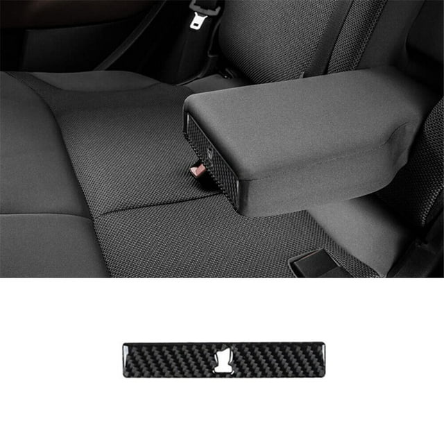 Real Bright Soft Car Interior Carbon Fiber Sticker DecorationCarbon Fiber Interior Rear Center Armrest Cupholder Cover For Fiat 500LAuto Car Protection Interior Accessories