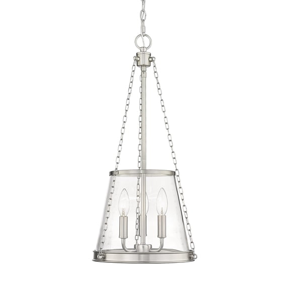 3 Light Pendant In Industrial Style-25 Inches Tall And 12 Inches Wide-Brushed Nickel Finish -Traditional Installation Z-Lite 341P12-Bn