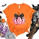 thumbnail image 3 of Camisetas con estampado de feliz Halloween para mujer, Tops informales de verano, camisetas de temporada escalofriante, camisetas de fantasma de calabazas, regalos de Halloween, 3 of 5