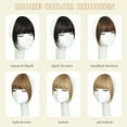 thumbnail image 4 of Clip in Bangs for Women 100% Human Hair Extensions French Bangs Flat Neat Bangs Fringe with Hairpieces Clip on Curved Bangs for Daily Wear, 4 of 7