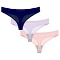thumbnail image 1 of Srobpty Culottes String Taille Basse pour Femmes, 3 Pcs String d'Été Sans Coutures Respirant Taille Basse sous-Vêtements pour Femmes, 1 of 2