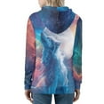 thumbnail image 2 of DISNIMO Wolf Moon Printed Hoodies for Women Long Sleeve Hooded Tops Zip Up Sport Sweatshirt with Pockets, XS, 2 of 6