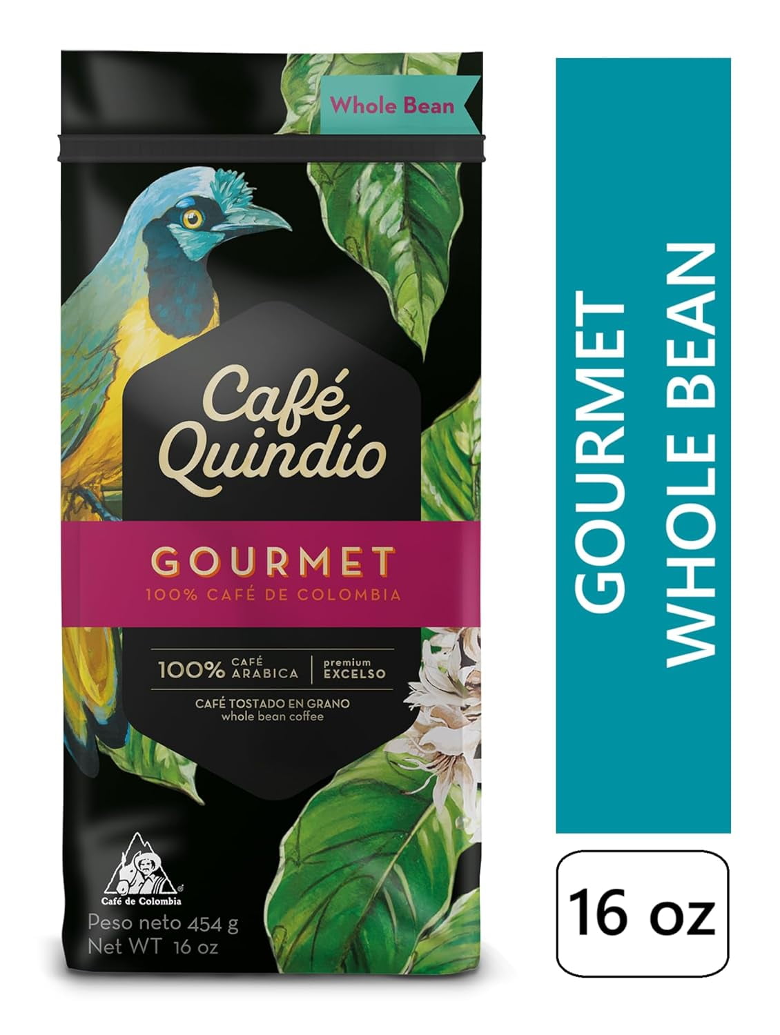 Cafe Quindio Gourmet Whole Bean Coffee, Medium Roast Colombian